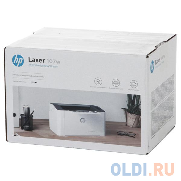Принтер HP Laser 107w <4ZB78A> A4, 20стр/мин, 64Мб, USB, WiFi (замена SS272C Samsung SL-M2020W) - фото 7