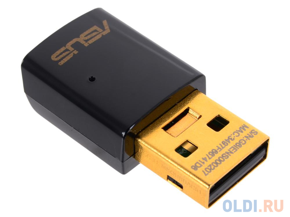 Беспроводная сетевая карта ASUS USB-AC51 Двухдиапазонный беспроводной USB-адаптер стандарта 802.11ac от OLDI
