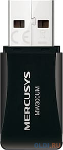Адаптер Mercusys MW300UM Мини USB-адаптер 300 Мбит/с  2,4 ГГц, 2 встроенные антенны фото