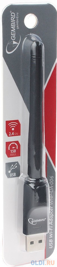Gembird Сетевой адаптер WiFi 150 Мбит, USB, 802.11b/g/n (WNP-UA-006) - фото 4
