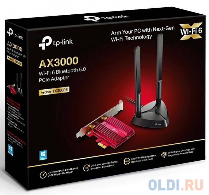 Сетевой адаптер Wi-Fi 6+ Bluetooth 5.0 TP-Link Archer TX3000E-RU AX3000 фото