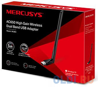 Mercusys MU6H AC650 Двухдиапазонный Wi-Fi USB адаптер высокого усиления от OLDI