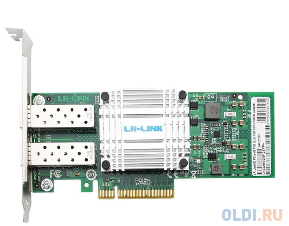 Сетевой адаптер PCIE 10GB FIBER 2SFP+ LREC9802BF-2SFP+ LR-LINK адаптер tp link tl pa4010pkit базовый комплект адаптеров powerline стандарта av500 av600 со встроенной розеткой