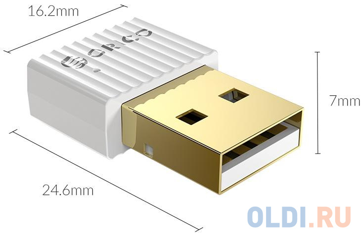 Адаптер USB Bluetooth Orico BTA-508 (белый), размер 24,6х16,2х 7,0 мм - фото 3