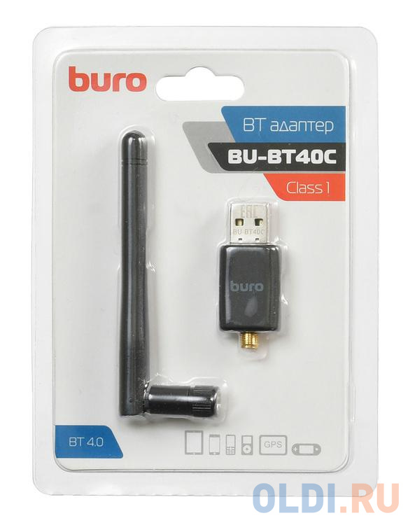 Адаптер USB Buro BU-BT40С Bluetooth 4.0+EDR class 1 100м черный - фото 2