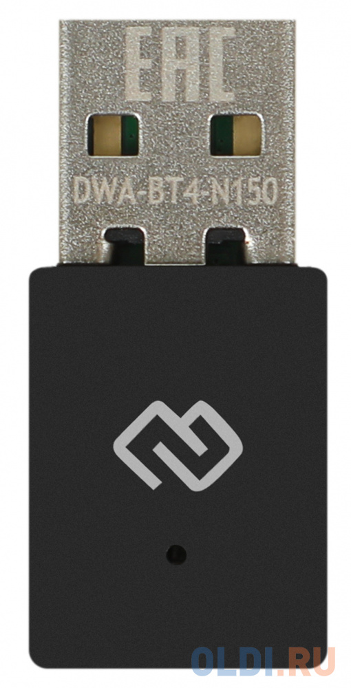Сетевой адаптер WiFi + Bluetooth Digma DWA-BT4-N150 USB 2.0 адаптер usb digma d bt300 bluetooth 3 0 edr class 2 10м