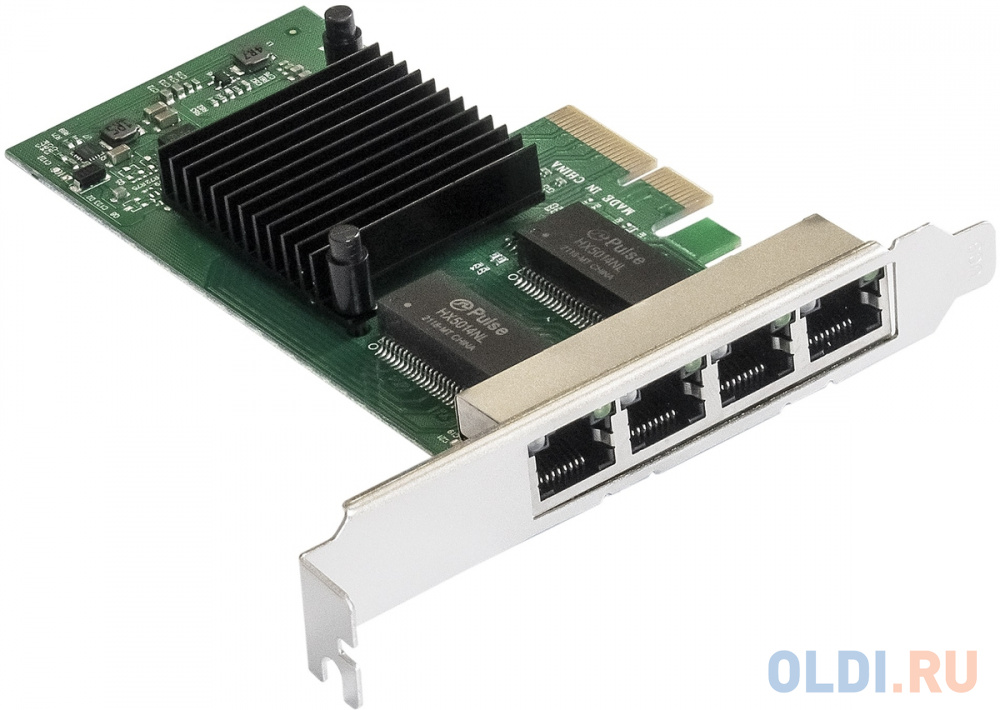 Сетевой адаптер ExeGate EXE-I350-T4V2 (PCI-E x4 v2.1, порты 4xRJ45 (медные), 10/100/1000Mbps, Gigabit NIC Intel Chipset NHI350AM4) - EX292508RUS