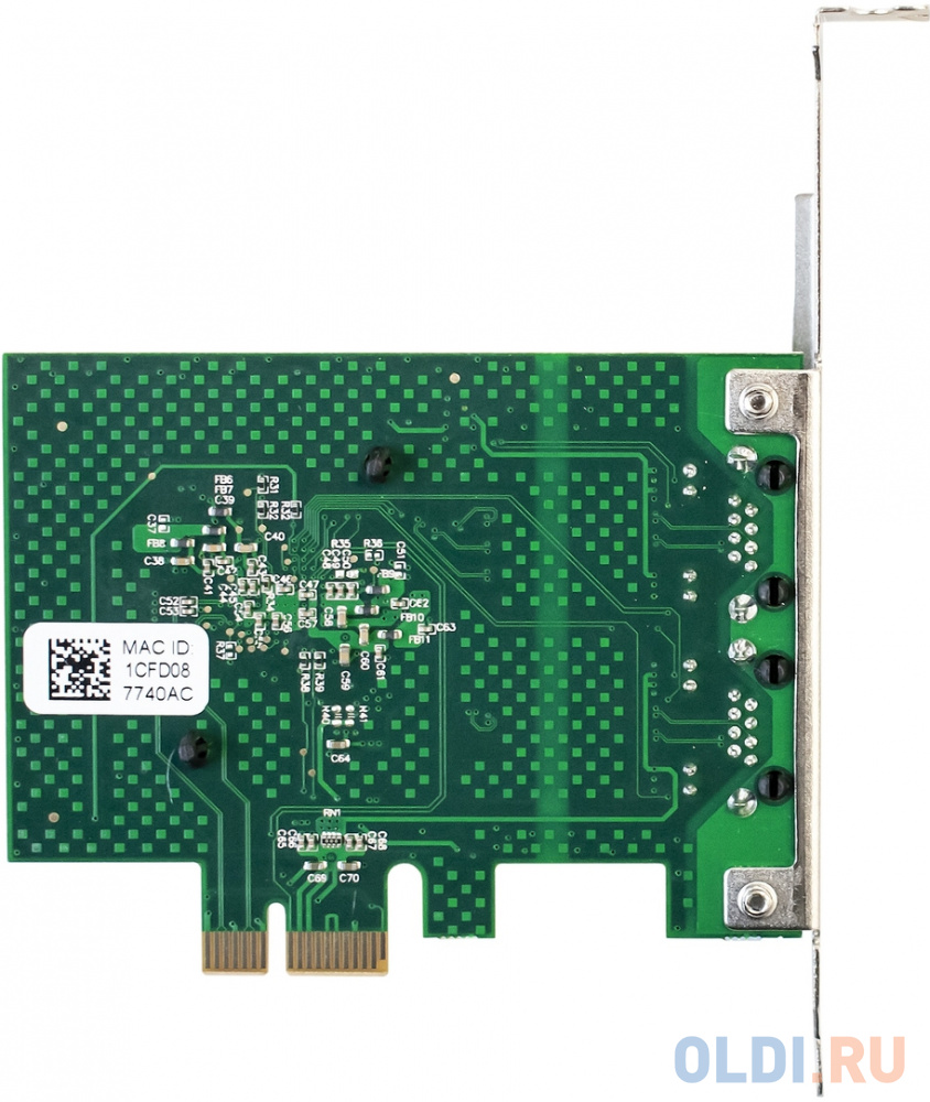 Сетевой адаптер ExeGate EXE-BCM5720 (PCI-E x1 v2.0, порты 2xRJ45, 10/100/1000Mbps, Gigabit Chipset Broadcom BCM5720) Вид№4