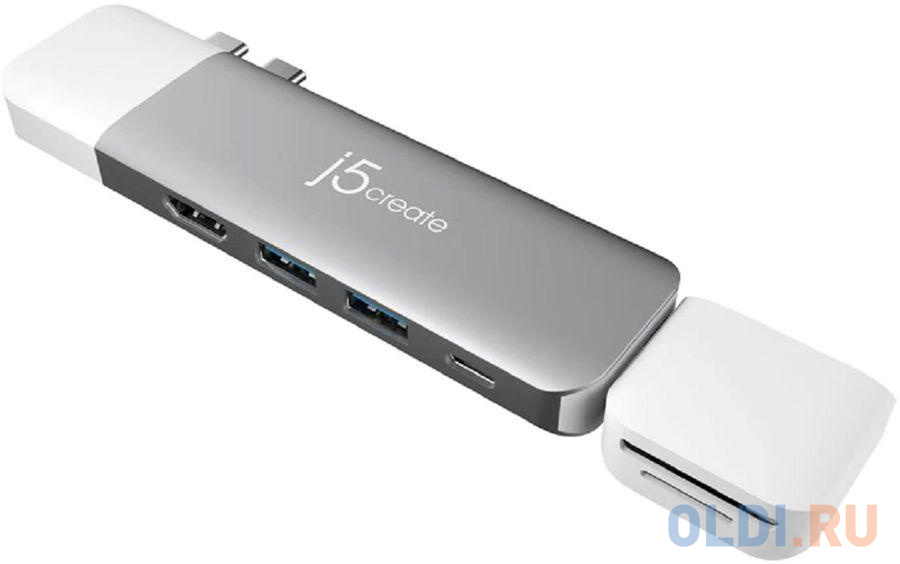 Модульная док-станция j5create ULTRADRIVE Kit USB-C с поддержкой двух дисплеев. Порты модульной док-станции: USB-C PD 3.0, USB-C 3.1, HDMI, USB-A 3.1 JCD387 - фото 3