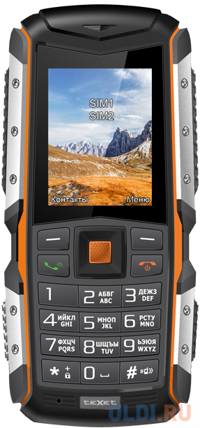 Мобильный телефон Texet TM-513R черный оранжевый 2"
