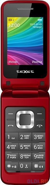 

Мобильный телефон Texet TM-204 красный 2.4" 32 Mb
