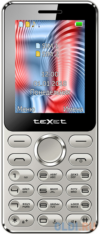 Мобильный телефон Texet TM-212 серый 2.4
