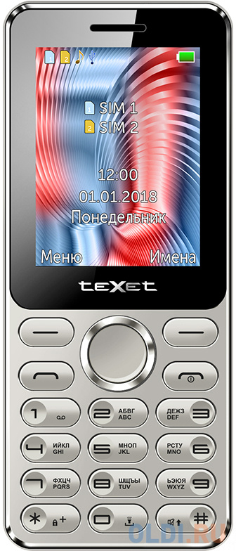 

Мобильный телефон Texet TM-212 серый 2.4"