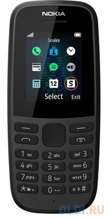 Телефон NOKIA 105 Dual sim (2019) черный 1.77 4 Mb 16KIGB01A01 телефон nokia 105 ss 2019