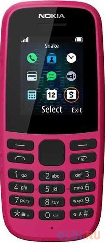 

Мобильный телефон NOKIA 105 DS розовый 1.77" 4 Мб