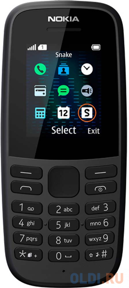 

Мобильный телефон NOKIA 105 SS TA-1203 черный 1.77" 4 Мб