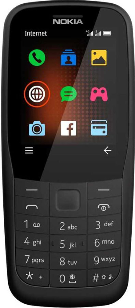 

Мобильный телефон NOKIA 220 4G черный 2.4" 24 Мб Bluetooth