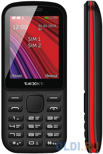 

teXet TM-208 черный-красный Мобильный телефон
