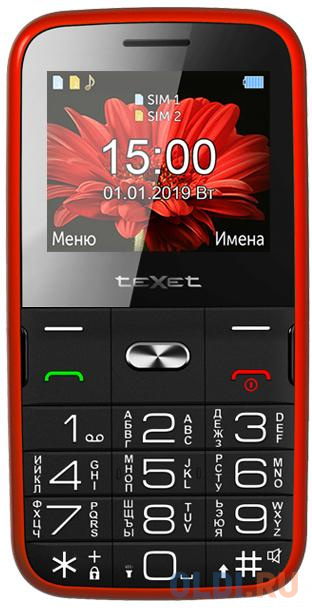 Мобильный телефон Texet TM-B227 красный 2.2