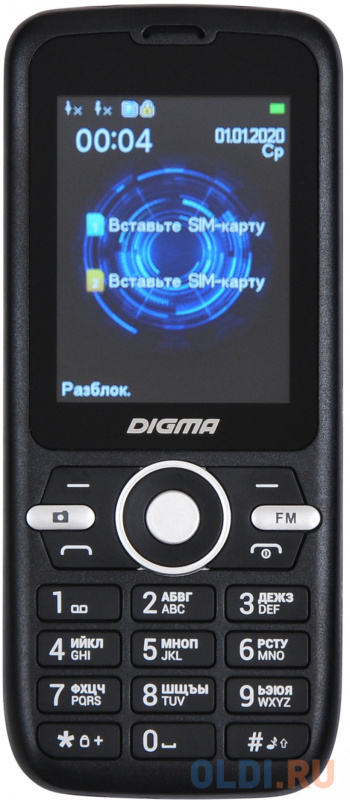 Мобильный телефон Digma B240 Linx 32Mb черный моноблок 2Sim 2.44" 240x320 0.08Mpix GSM900/1800 FM microSD фото