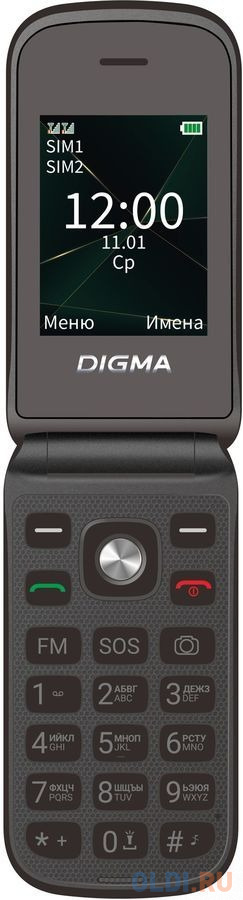 Телефон Digma VOX FS241 черный дополнительная касса букв grm