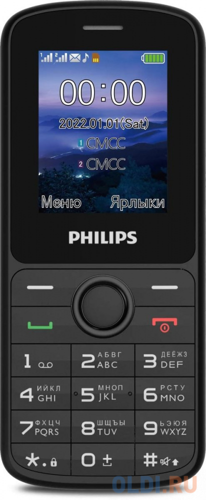 Телефон Philips E2101 Xenium черный телефонная металлическая распределительная коробка twt