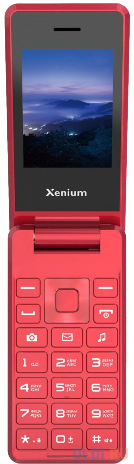 

Мобильный телефон XENIUM X600 красный раскладной 2Sim 2.8" 240x320 Nucleus 0.3Mpix GSM900/1800 MP3 FM microSD max32Gb