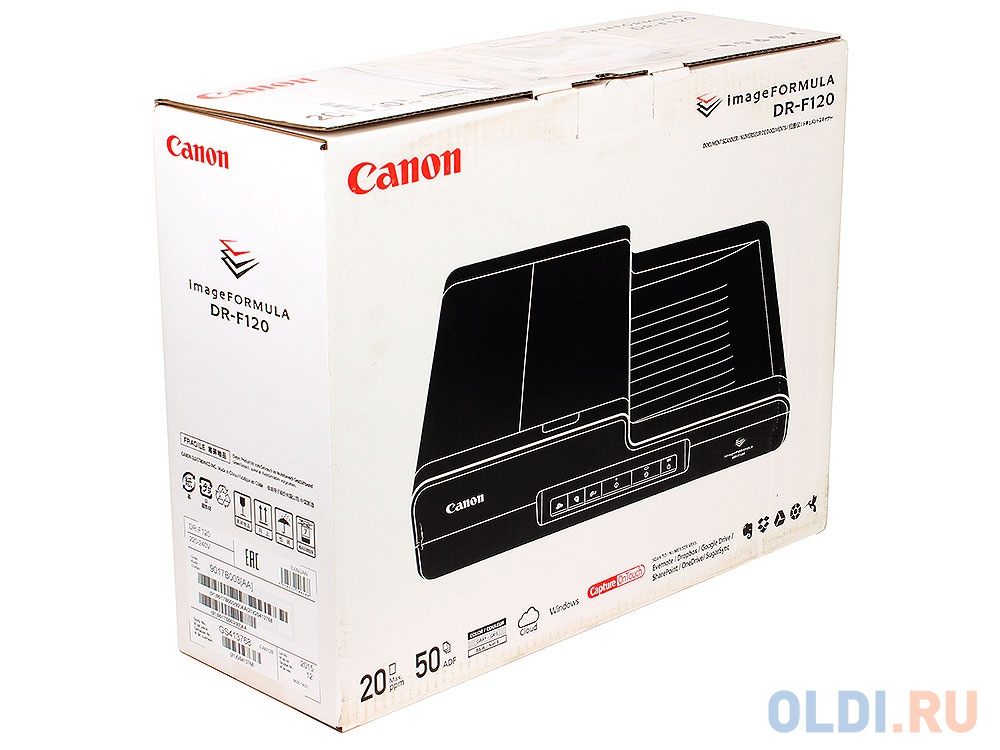 Сканер Canon DR-F120 Цветной, двусторонний, 20 стр./мин, ADF 50 + планшетный блок А4, USB (9017B003) - фото 8