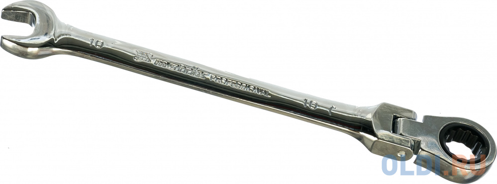 Ключ MATRIX 14862  комбинированный трещоточный 10мм CrV шарнирный зерк.хром professional ключ шарнирный 10х11 мм crv 12 гран stels