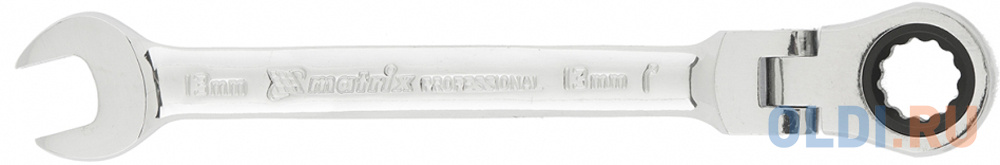 Ключ MATRIX 14865  комбинированный трещоточный 13мм CrV шарнирный зерк.хром professional ключ комбинированный трещоточный berger bg1248 шарнирный 19 мм