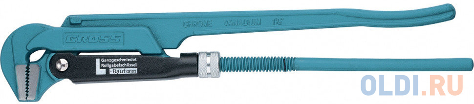 Ключ трубный рычажный GROSS 15603 №2  1,5 цельнокованный CrV, тип - L ключ трубный рычажный 1 цельнокованый тип l gross 15601 1