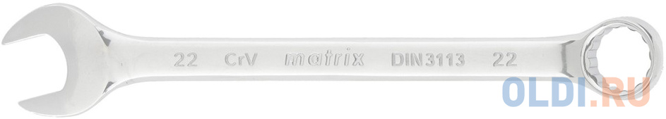 Ключ комбинированный MATRIX 15166 (22 мм)  CrV полированный хром комбинированный ключ matrix 15103