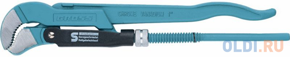 Ключ трубный рычажный GROSS 15611 №1  1 цельнокованный CrV, тип - S ключ трубный рычажный 1 цельнокованый тип l gross 15601 1