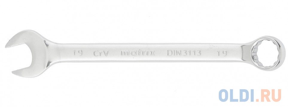 Ключ комбинированный MATRIX 15163 (19 мм)  CrV полированный хром комбинированный ключ matrix 15163