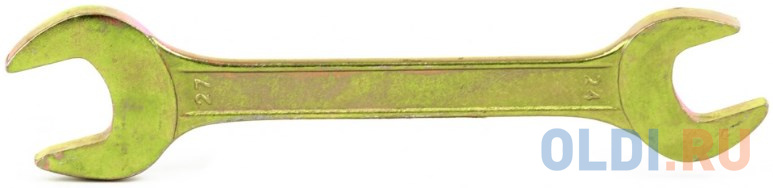 Ключ рожковый, 24 х 27 мм, желтый цинк// Сибртех ключ разводной тонкие губки фосфатированый 200 мм сибртех