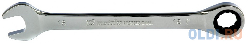 Ключ комбинированный трещоточный, 16мм, CrV, зеркальный хром// Matrix комбинированный ключ matrix 15163
