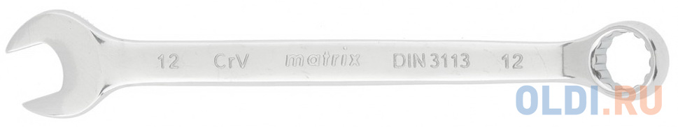 Ключ комбинированный, 12 мм, CrV, полированный хром// Matrix комбинированный ключ matrix 15103