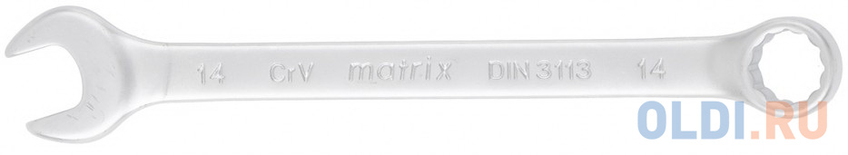

Ключ комбинированный, 14 мм, CrV, матовый хром// Matrix