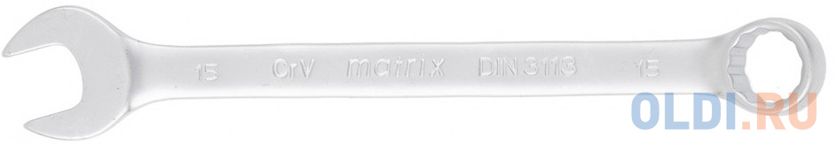Ключ комбинированный, 15 мм, CrV, матовый хром// Matrix комбинированный ключ matrix 15163