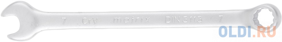 Ключ комбинированный, 7 мм, CrV, матовый хром// Matrix комбинированный ключ matrix 15163
