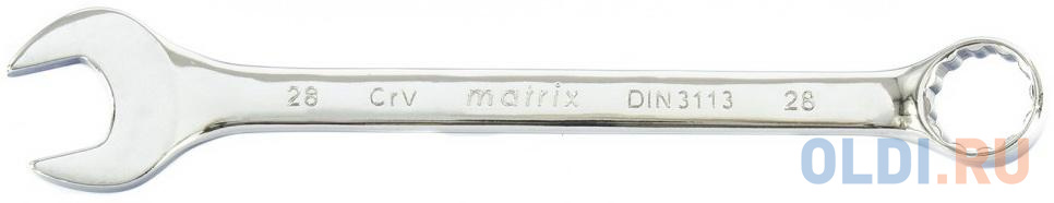 Ключ комбинированный, 28 мм, CrV, полированный хром// Matrix ключ разводной matrix 15505 0 30 мм 250мм