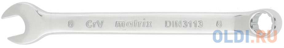Ключ комбинированный, 9 мм, CrV, полированный хром// Matrix