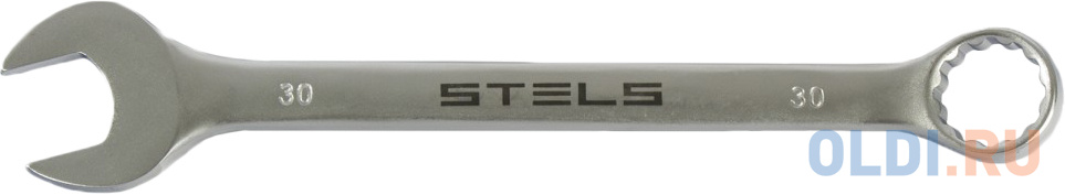 Ключ комбинированный, 30 мм, CrV, матовый хром// Stels ключ угловой проходной 14 мм stels