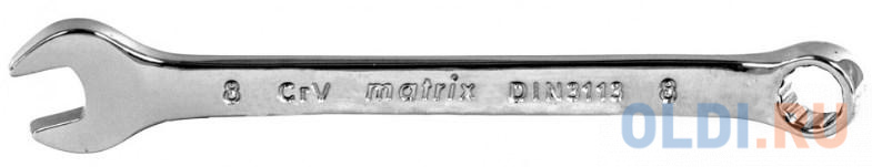 Ключ комбинированный, 8 мм, CrV, полированный хром// Matrix