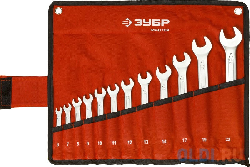 

Набор рожковых ключей ЗУБР 27087-H12 (6 - 22 мм) 12 шт.