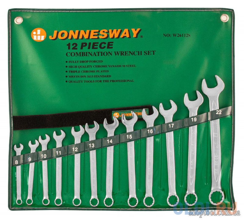 

Набор комбинированных ключей JONNESWAY W26112S (8 - 22 мм) 12 шт.