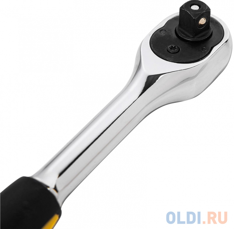 Ключ-трещотка Deli DL2421 3/8&quot; Размер: 200 мм. Двухкомпонентная трещотка, 45 T (зубья), шестерня Cr-Mo, быстросъемная. фото