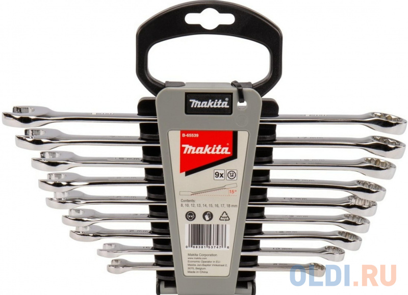 

Набор ключей комбинированных 9 шт. (8, 10, 12, 13, 14, 15, 16, 17, 18мм) Makita