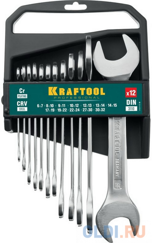 

KRAFTOOL 12 шт, 6 - 32 мм, набор рожковых гаечных ключей (27033-H12C)