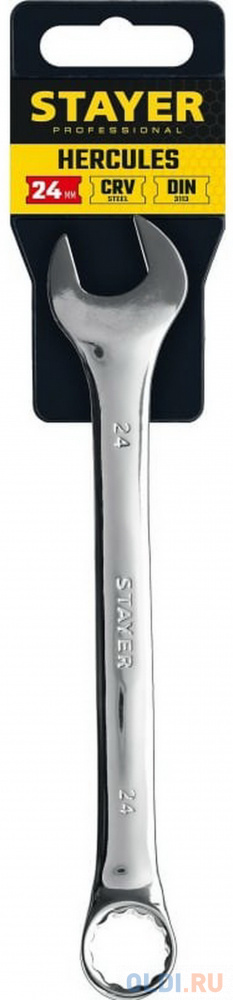 STAYER HERCULES, 24 мм, комбинированный гаечный ключ, Professional (27081-24) комбинированный ключ matrix 15163